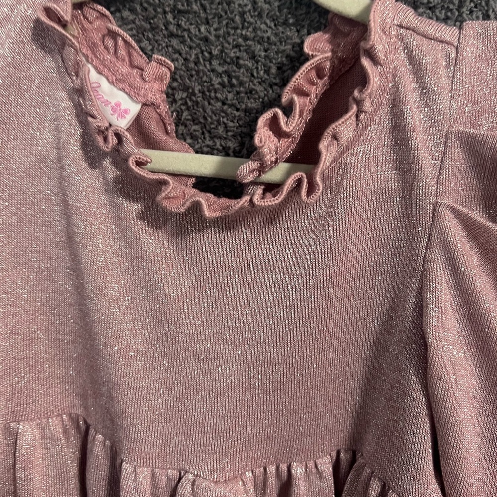 Pink Ruffled Dress with Pockets - Picture 2 of 4